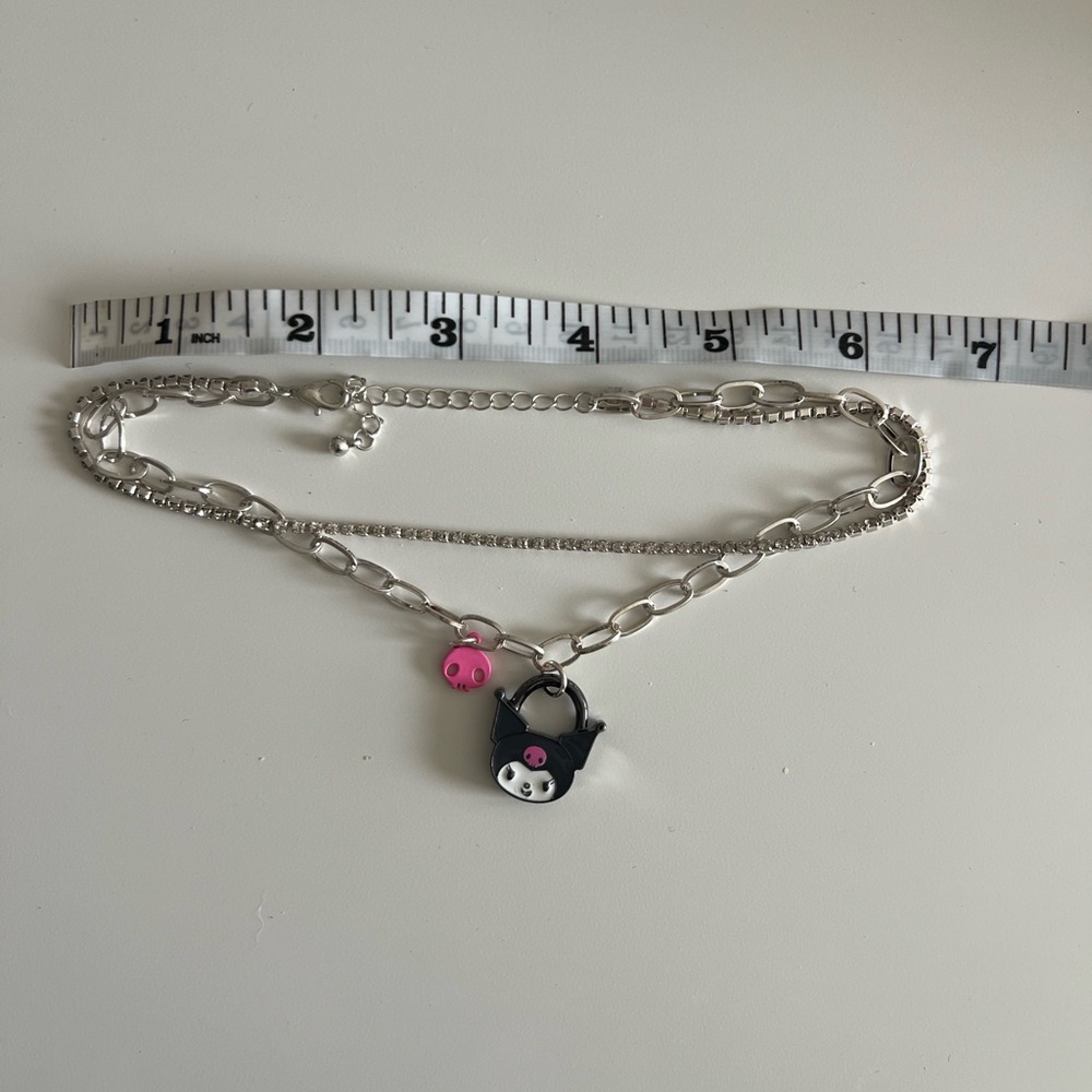 Hot topic Kuromi Padlock Chain Choker Necklace
